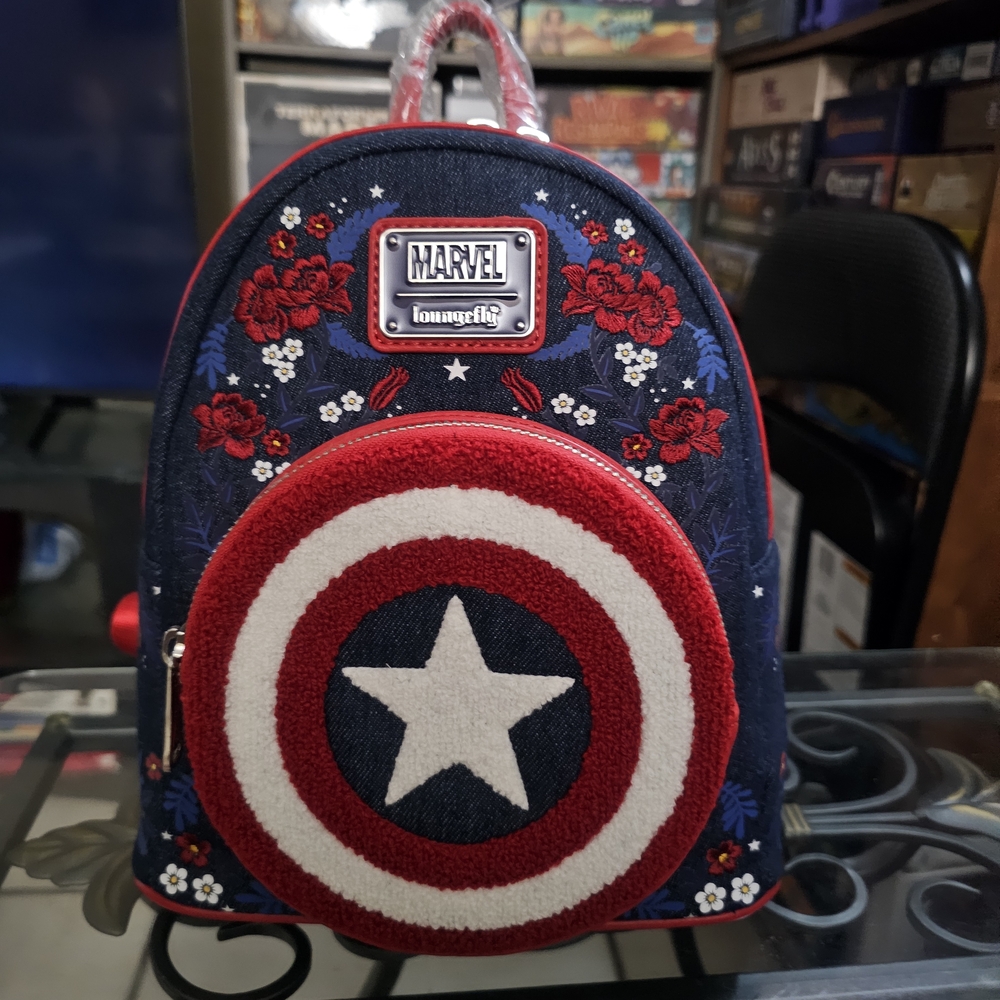 Loungefly Marvel Captain America Floral Backpack